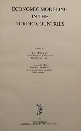 Economic Modeling in the Nordic Countries
