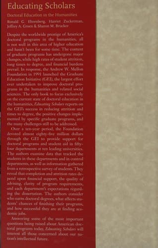 Educating Scholars Doctoral Education in the Humanities