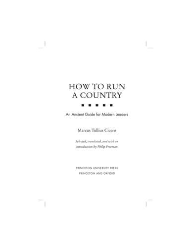 How to Run a Country An Ancient Guide for Modern Leaders