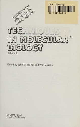 Techniques in Molecular Biology Volume 2