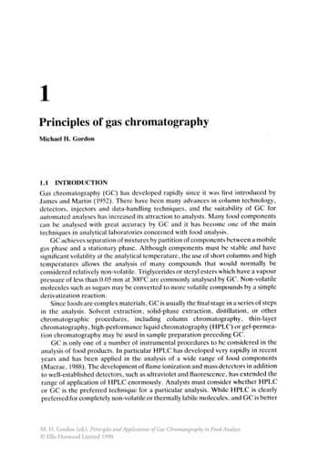 Principles and Applications of Gas Chromatography in Food Analysis
