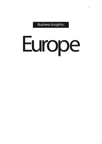 Business Insights: Europe A Practical Guide to Company Formation, Employment Law and Taxation Across the EU