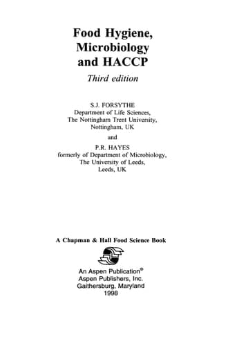 Food Hygiene, Microbiology, and HACCP