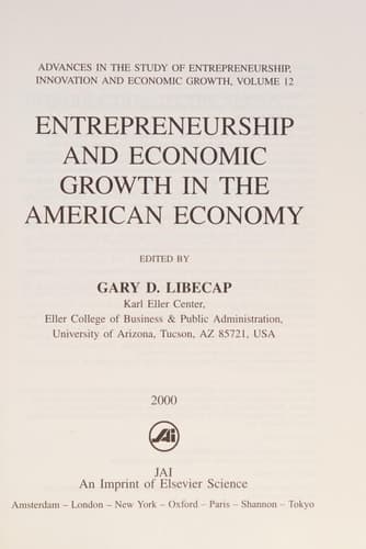 Entrepreneurship and Economic Growth in the American Economy
