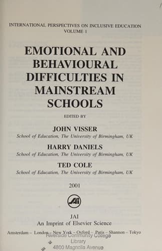 Emotional and Behavioural Difficulties in Mainstream Schools