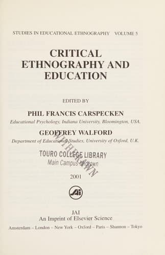Critical Ethnography and Education