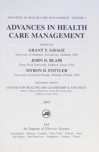 Advances in Health Care Management