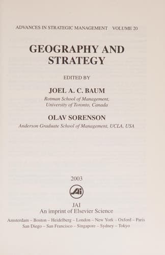 Geography and Strategy