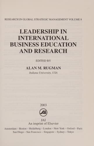Leadership in International Business Education and Research