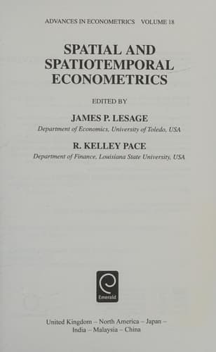 Spatial and Spatiotemporal Econometrics