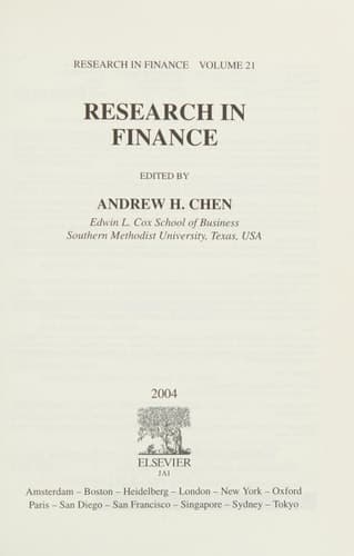 Research in Finance