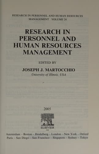 Research in Personnel and Human Resources Management