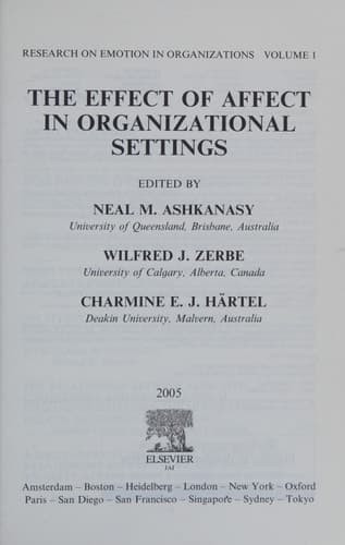 The Effect of Affect in Organizational Settings