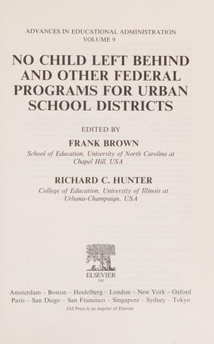 No Child Left Behind and other Federal Programs for Urban School Districts
