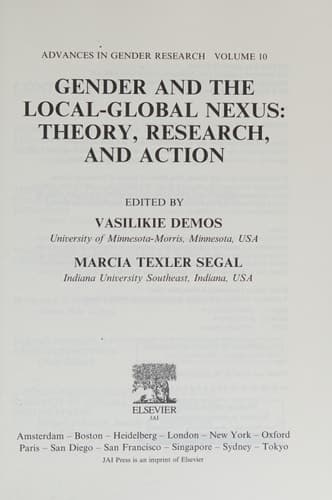 Gender and the Local-Global Nexus, Volume 10: Theory, Research, and Action (Advances in Gender Research) (Advances in Gender Research, 10)