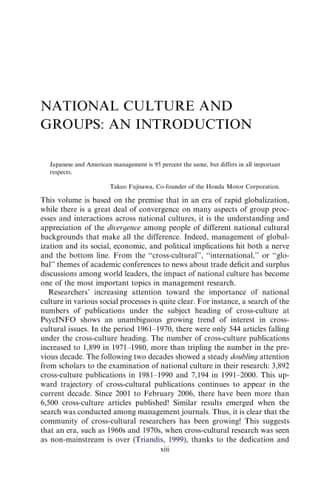 National Culture and Groups