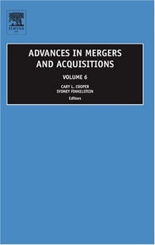 Advances in Mergers and Acquisitions