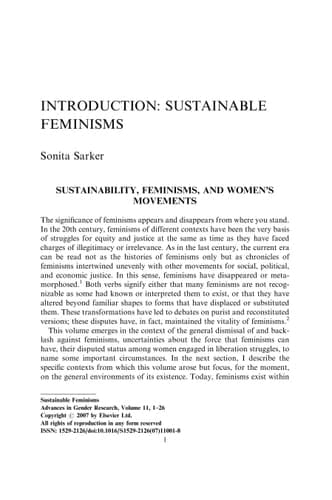 Sustainable Feminisms