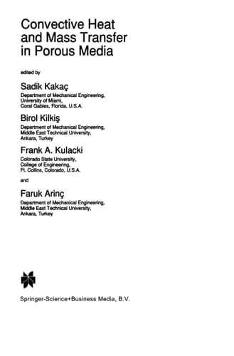 Convective Heat and Mass Transfer in Porous Media
