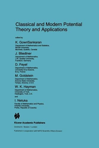 Classical and Modern Potential Theory and Applications (Nato Science Series C:, 430)