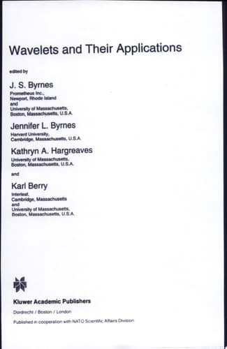 Wavelets and Their Applications