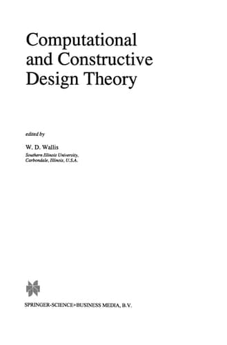 Computational and Constructive Design Theory (Mathematics and Its Applications)