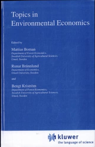 Topics in Environmental Economics