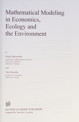 Mathematical Modeling in Economics, Ecology and the Environment
