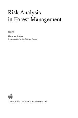 Risk Analysis in Forest Management