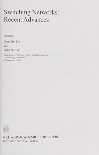 Switching Networks: Recent Advances Recent Advances