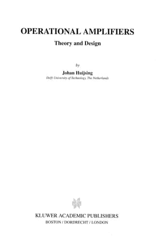 Operational Amplifiers Theory and Design