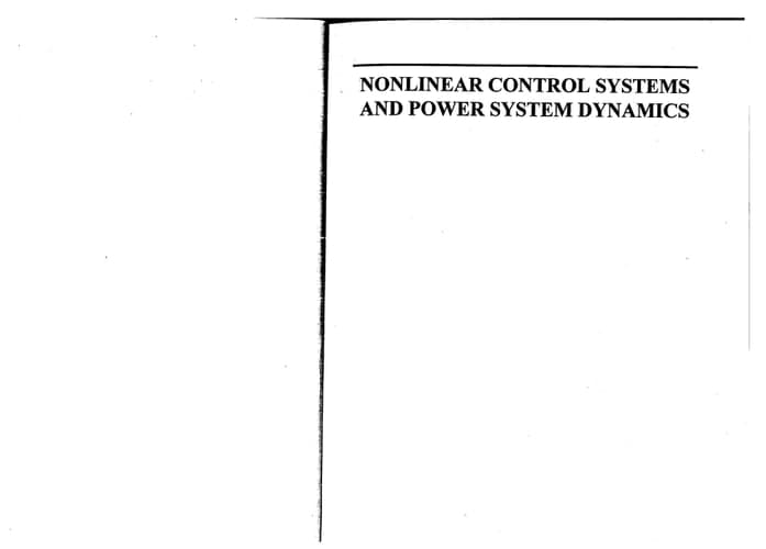 Nonlinear Control Systems and Power System Dynamics