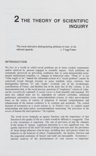 Value Theory and Economic Progress: The Institutional Economics of J. Fagg Foster The Institutional Economics of J. Fagg Foster