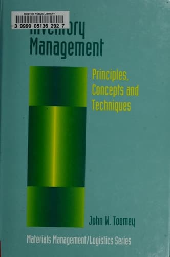 Inventory Management Principles, Concepts and Techniques