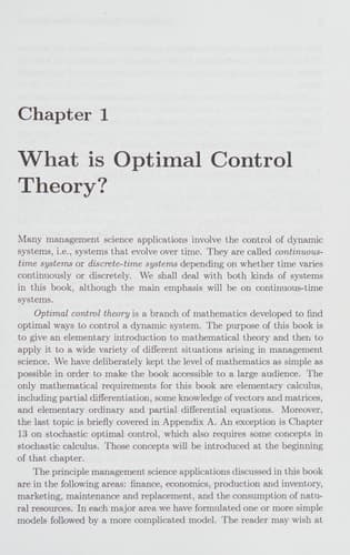 Optimal Control Theory Applications to Management Science and Economics