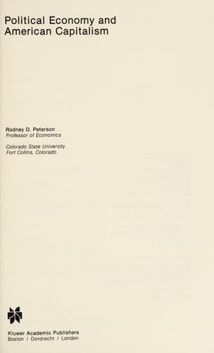 Political Economy and American Capitalism