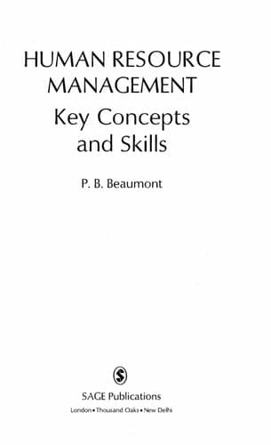 Human Resource Management Key Concepts and Skills