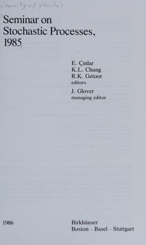 Seminar on Stochastic Processes, 1985