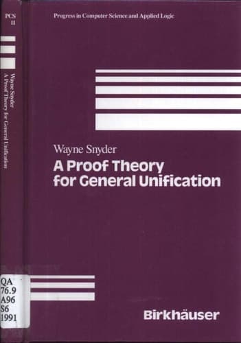 A Proof Theory for General Unification
