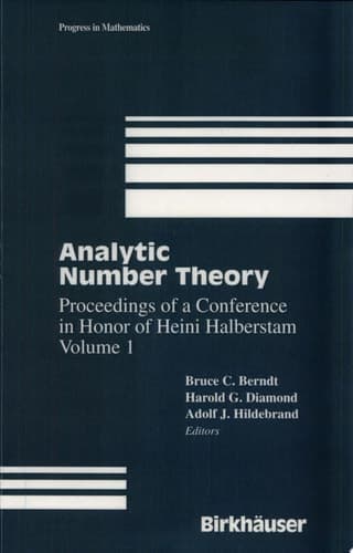 Analytic Number Theory Proceedings of a Conference In Honor of Heini Halberstam