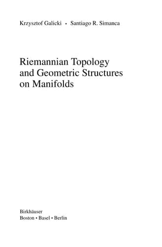 Riemannian Topology and Geometric Structures on Manifolds (Progress in Mathematics, 271)