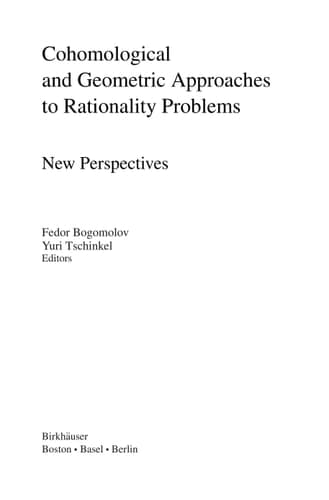 Cohomological and Geometric Approaches to Rationality Problems New Perspectives