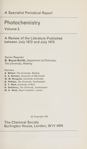 Photochemistry Vol 5