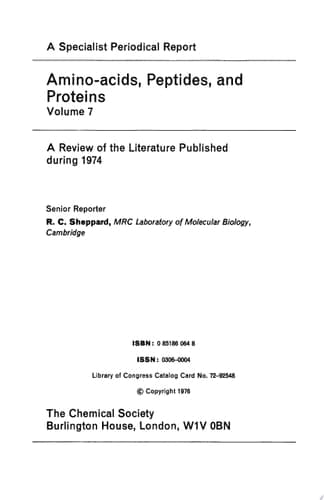 Amino Acids, Peptides and Proteins Volume 7