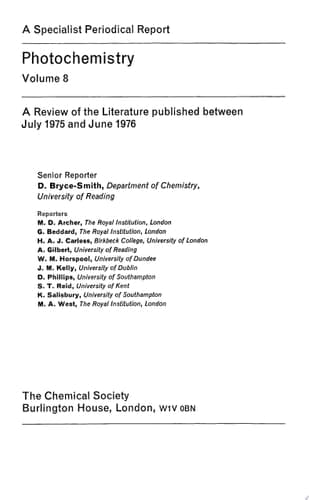 Photochemistry Vol 8