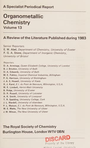 Organometallic Chemistry Volume 13