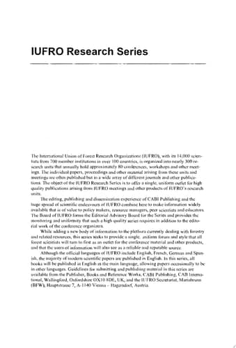 Forestry and Environmental Change Socioeconomic and Political Dimensions : Report No. 5 of the IUFRO Task Force on Environmental Change