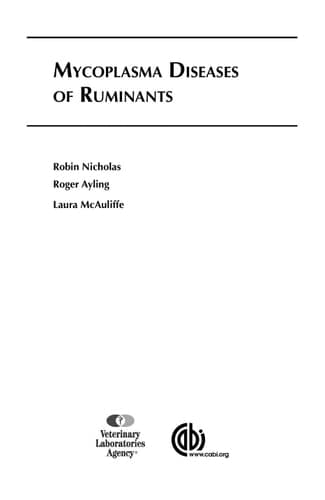 Mycoplasma Diseases of Ruminants