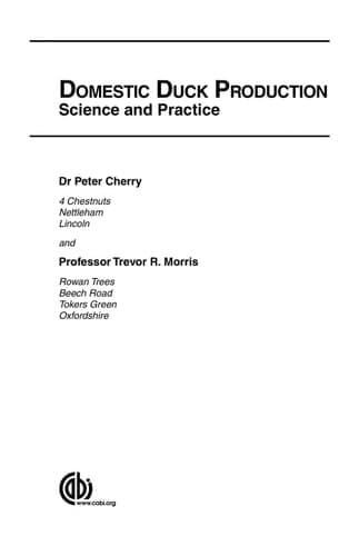 Domestic Duck Production Science and Practice