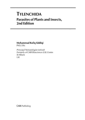 Tylenchida Parasites of Plants and Insects